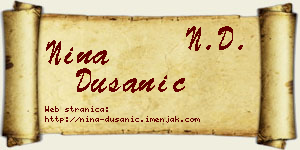 Nina Dušanić vizit kartica